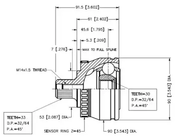 18644 VEMA Шарнирный комплект, приводной вал