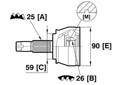 18789 VEMA Шарнирный комплект, приводной вал