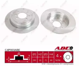 C4P003ABE ABE Тормозной диск