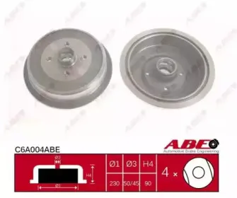 C6A004ABE ABE Тормозной барабан