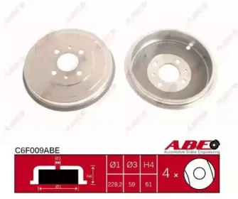 C6F009ABE ABE Тормозной барабан