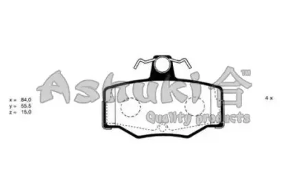 N009-35 ASHUKI Комплект тормозных колодок, дисковый тормоз