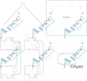 KIT1171 APEC braking Комплектующие, тормозные колодки