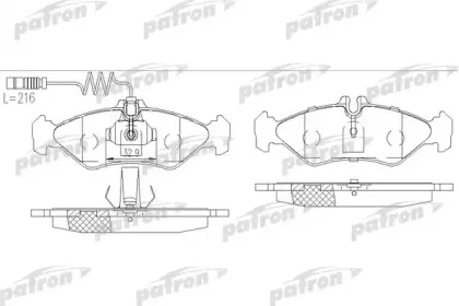 PBP1039 PATRON Комплект тормозных колодок, дисковый тормоз