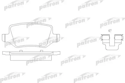 PBP1782 PATRON Комплект тормозных колодок, дисковый тормоз