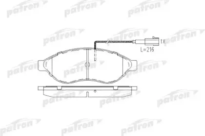 PBP1925 PATRON Комплект тормозных колодок, дисковый тормоз