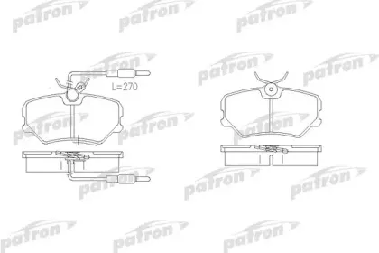PBP540 PATRON Комплект тормозных колодок, дисковый тормоз