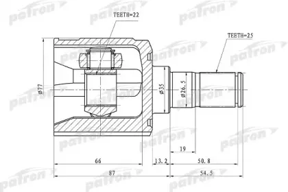 PCV1010 PATRON Шарнирный комплект, приводной вал