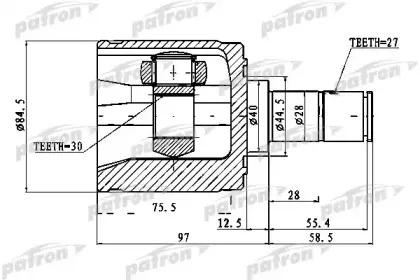 PCV1027 PATRON Шарнирный комплект, приводной вал