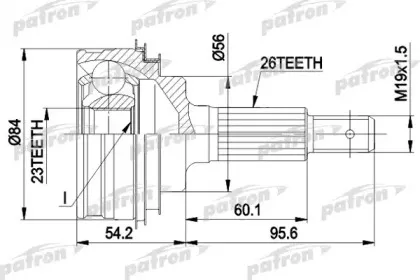 PCV1030 PATRON Шарнирный комплект, приводной вал
