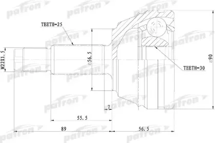 PCV1074 PATRON Шарнирный комплект, приводной вал