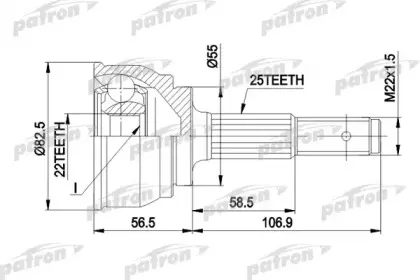PCV1163 PATRON Шарнирный комплект, приводной вал