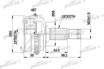 PCV1179 PATRON Шарнирный комплект, приводной вал