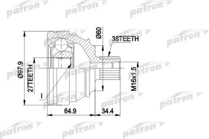 PCV1230 PATRON Шарнирный комплект, приводной вал
