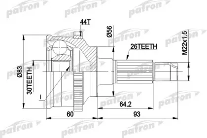 PCV1304A PATRON Шарнирный комплект, приводной вал