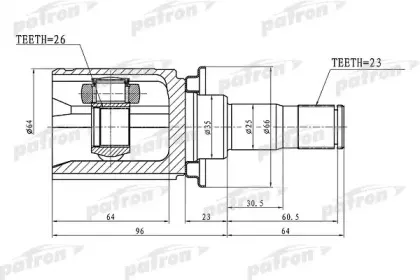 PCV1397 PATRON Шарнирный комплект, приводной вал
