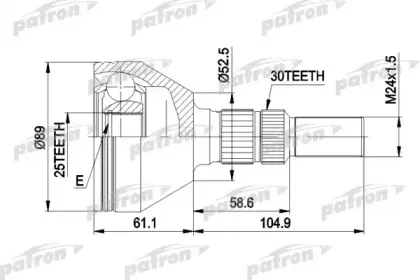 PCV1420 PATRON Шарнирный комплект, приводной вал