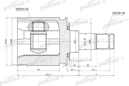 PCV1448 PATRON Шарнирный комплект, приводной вал