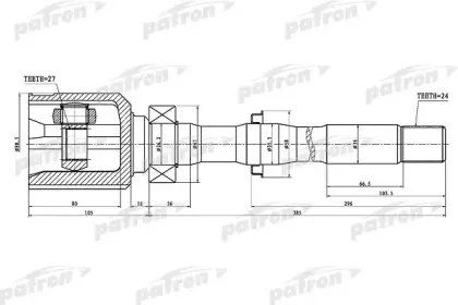 PCV1459 PATRON Шарнирный комплект, приводной вал