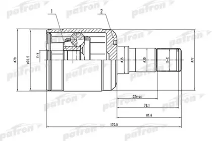 PCV1531 PATRON Шарнирный комплект, приводной вал