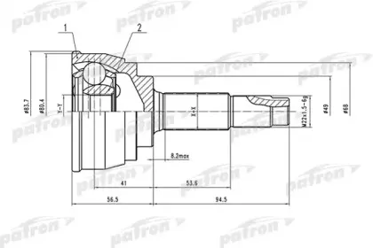 PCV1535 PATRON Шарнирный комплект, приводной вал