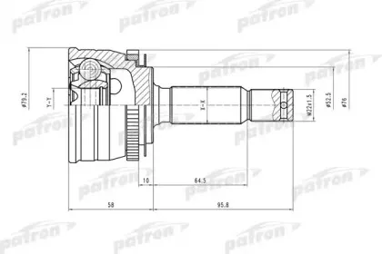 PCV1545 PATRON Шарнирный комплект, приводной вал