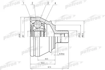PCV1552 PATRON Шарнирный комплект, приводной вал