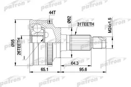 PCV3023 PATRON Шарнирный комплект, приводной вал