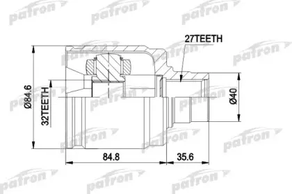 PCV4016 PATRON Шарнирный комплект, приводной вал