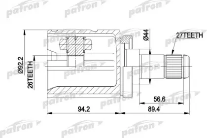 PCV5003 PATRON Шарнирный комплект, приводной вал