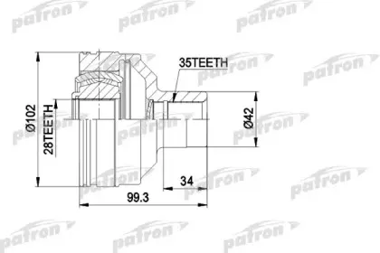 PCV5013 PATRON Шарнирный комплект, приводной вал