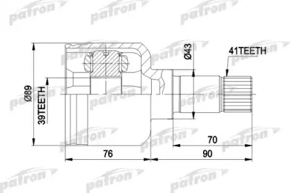 PCV5020 PATRON Шарнирный комплект, приводной вал