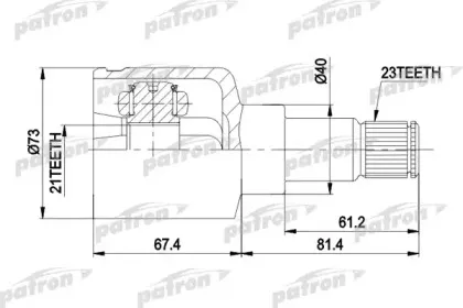 PCV5023 PATRON Шарнирный комплект, приводной вал