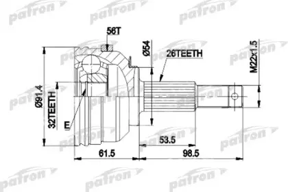 PCV9529 PATRON Шарнирный комплект, приводной вал