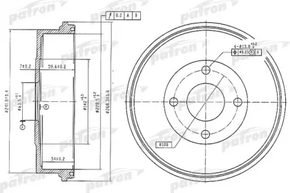 PDR1066 PATRON Тормозной барабан