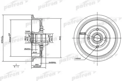 PDR1200 PATRON Тормозной барабан