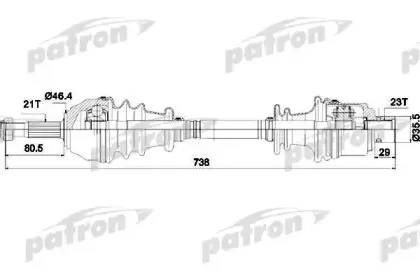 PDS1075 PATRON Приводной вал