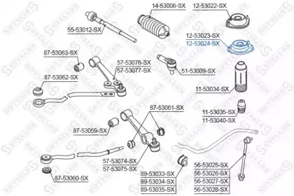 12-53024-SX STELLOX Опора стойки амортизатора