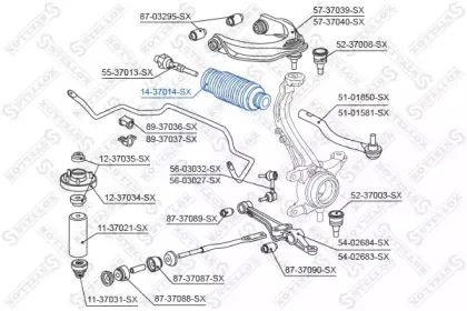 14-37014-SX STELLOX Пыльник, рулевое управление