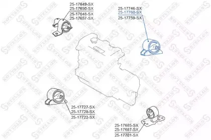 2517760SX STELLOX Подвеска, двигатель