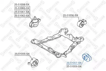 25-51057-SX STELLOX Подвеска, двигатель