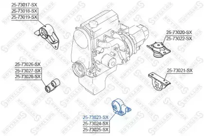 25-73023-SX STELLOX Подвеска, двигатель
