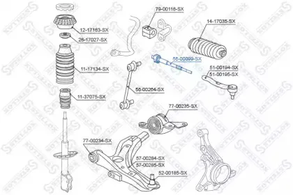 55-00099-SX STELLOX Осевой шарнир, рулевая тяга