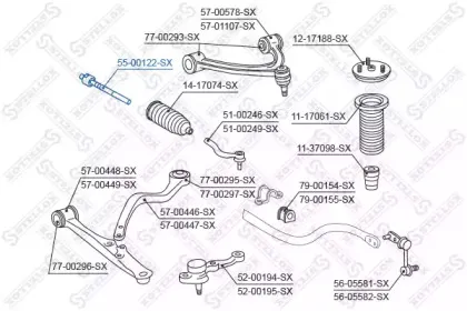 55-00122-SX STELLOX Осевой шарнир, рулевая тяга