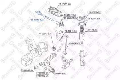 55-00150-SX STELLOX Осевой шарнир, рулевая тяга