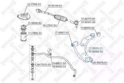 57-00095-SX STELLOX Рычаг независимой подвески колеса, подвеска колеса