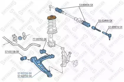57-02731-SX STELLOX Рычаг независимой подвески колеса, подвеска колеса