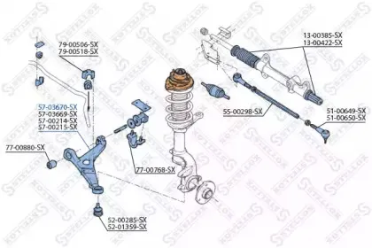 57-03670-SX STELLOX Рычаг независимой подвески колеса, подвеска колеса