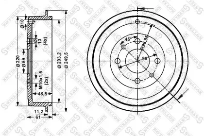 6025-2314-SX STELLOX Тормозной барабан