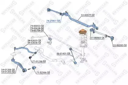 74-21801-SX STELLOX Втулка, вал рулевого колеса
